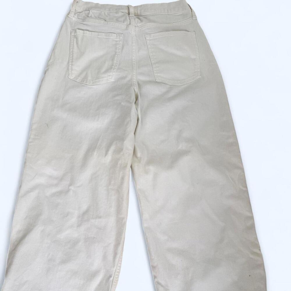 Banana Republic Size 27/4; Banana Republic Wide Leg Cropped White Jeans - Picture 5 of 6